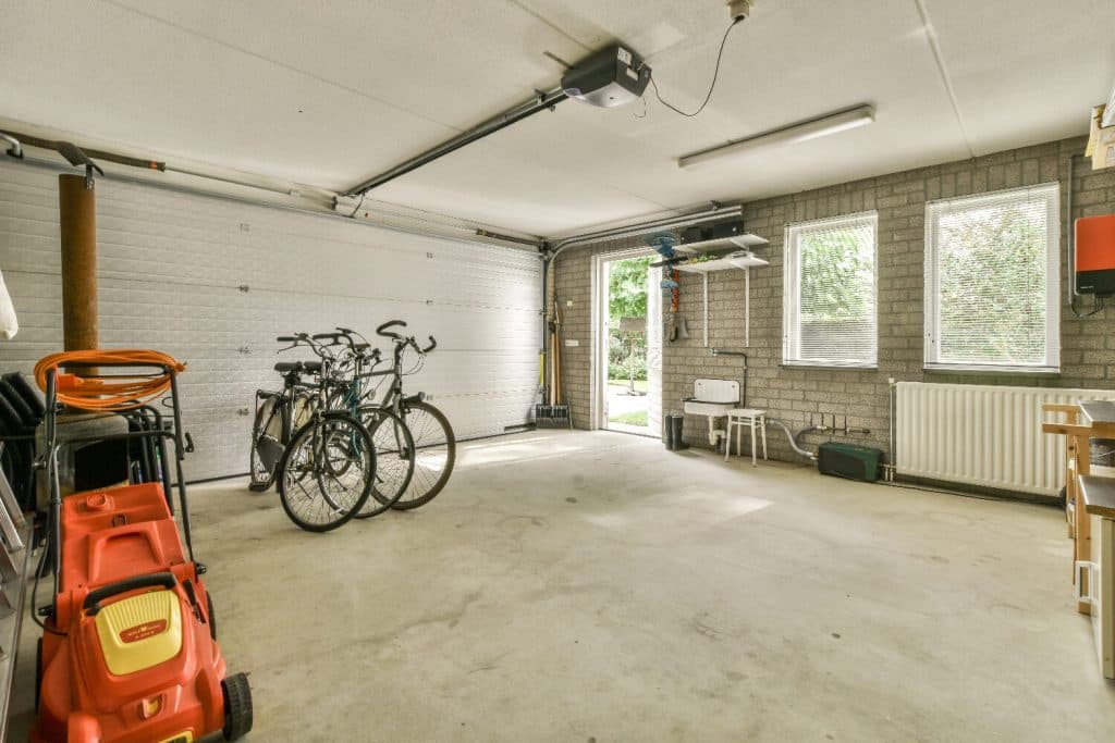The original two-car garage